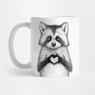 Raccoon with heart Mug